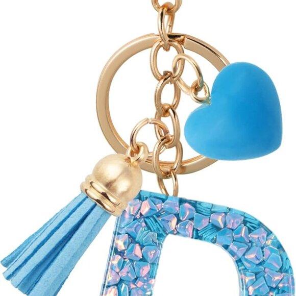 Alphabet Initial Letter Keychain Cute Heart Resin - Letter Keychain for Backpack - Picture 1 of 7